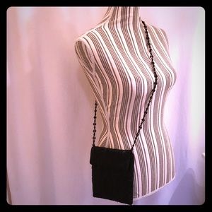 Elan crossbody with black beads. Fancy! EUC
